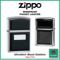 Zippo Ultralite Black Emblem Lighter